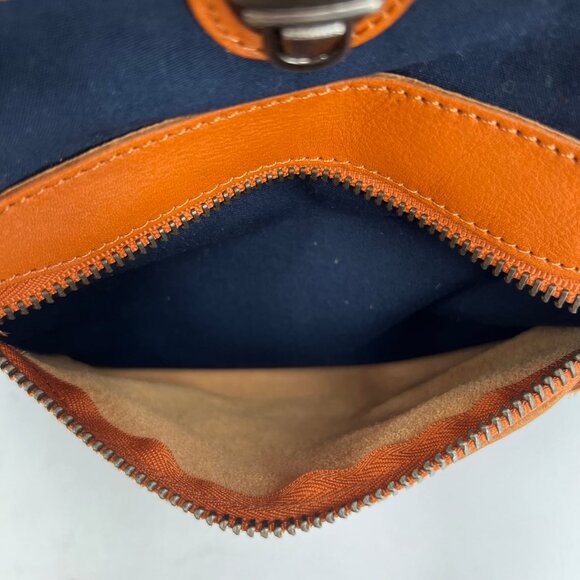 TSD Blue Orange Leather Accent Backpack | Excellent Condition main image 6